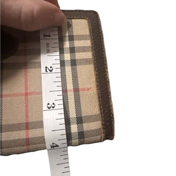 Burberry Vintage Kisslock Nova Check Beige Canvas Leather Wallet - Picture 8 of 10